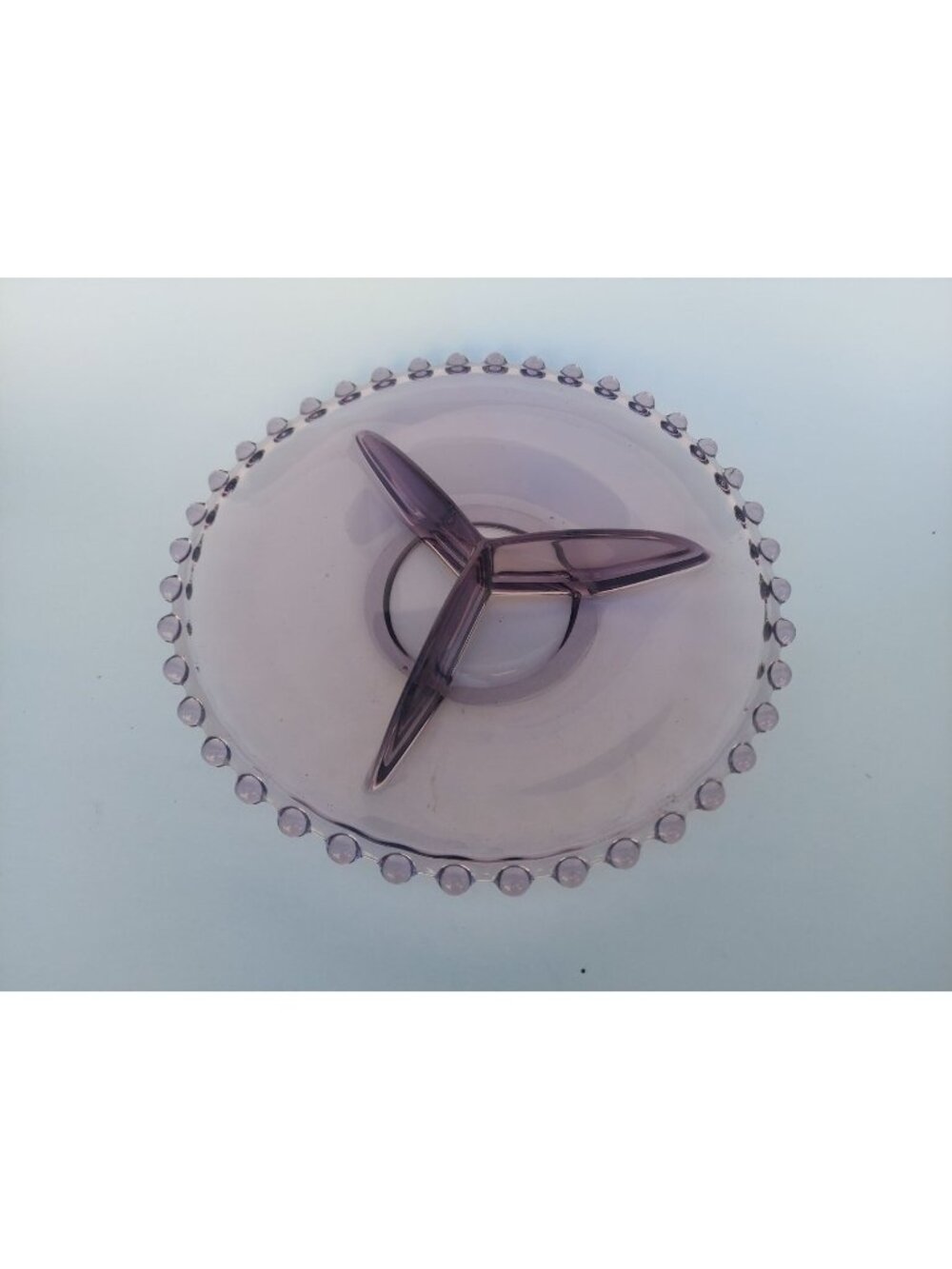 Candlewick Amethyst Purple 3 Compartment Divided Dish